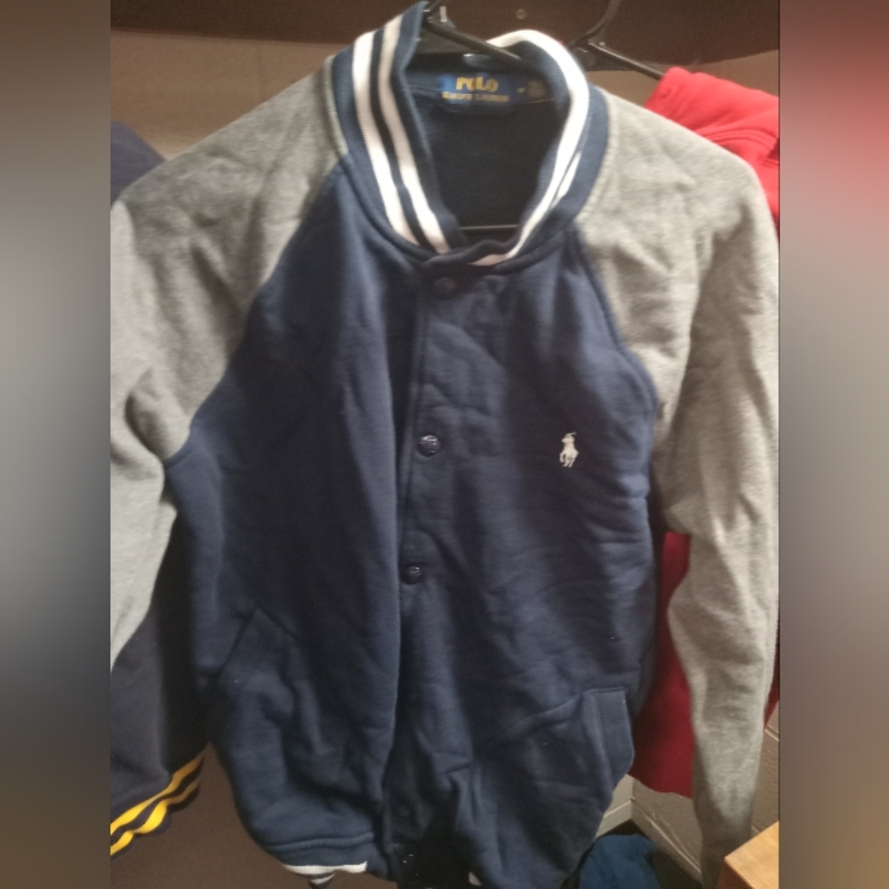 Polo Ralph Lauren Navy and Gray Varsity Jacket
